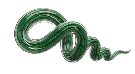 Abstract Green and White Swirl: Glass-like Artistic Design.