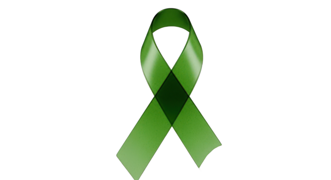 Green Awareness Ribbon Symbolizing Support and Solidarity.