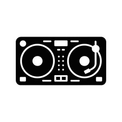 DJ turntable icon vector on White Background ,Vector Art Illustration on white background.