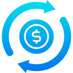 cash flow blue icon 