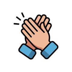 Hand clapping icon vector on White Background ,Vector Art Illustration on white background.