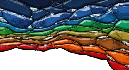 Colorful Layered Stone Texture with Sparkling Highlights.