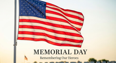 Obraz premium American flag waving on Memorial Day.