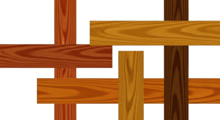 Interwoven Wooden Planks with Various Wood Grains.