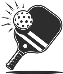 Pickleball Paddle and Ball Vector Illustration.