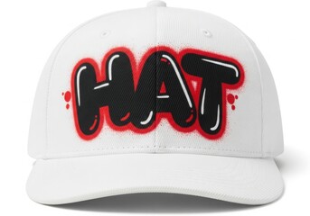 White cap with red hat graffiti isolated on transparent background isolated on transparent background