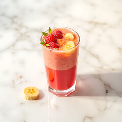 Fresh smoothie with banana and berries