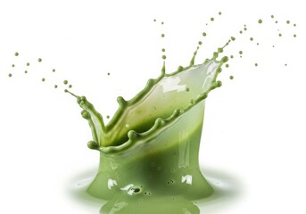 Green liquid splash isolated on transparent background isolated on transparent background