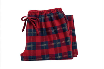 Red plaid flannel pajama pants with drawstring