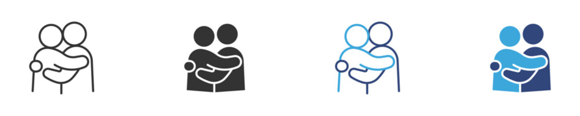 hugging icon set, vector illustration .  