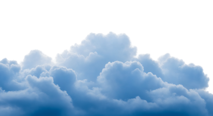 Serene and spacious view of the sky, featuring fluffy clouds as the primary focus. Isolated background, removed.