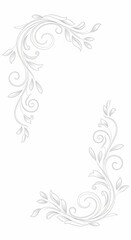 Elegant Flourish: A delicate design of swirling patterns and intricate leaf details, creating a refined border element for any artistic project.