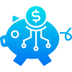 fintech blue icon