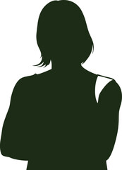 Elegant pensive woman vector silhouette, perfect for emotional art, fashion design, and inspirational projects.