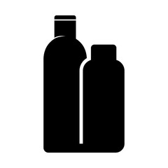 Black soap bottle vector silhouette isolated on white background