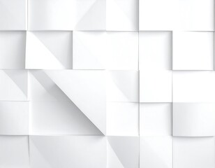 Obraz premium A digitally rendered abstract composition showcasing a geometric mosaic of folded and angled white planes, creating a 3D effect with shadows