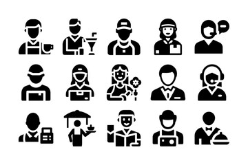 Vector art of collection of service industry and professional job icons