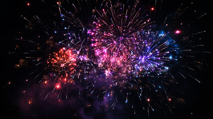 Obraz premium Beautiful fireworks in the sky 