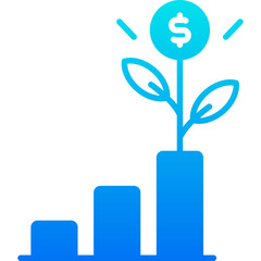growth blue icon