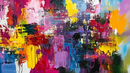 Vibrant abstract paint strokes merging in colorful artistic expression - Powered by Adobe