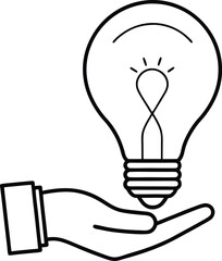 Hand Holding Light Bulb Idea Symbol vector illustration