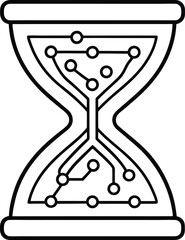 Hourglass with Circuit Board Design time technology