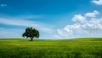 Fototapeta premium Landscape green backgrounds grassland.