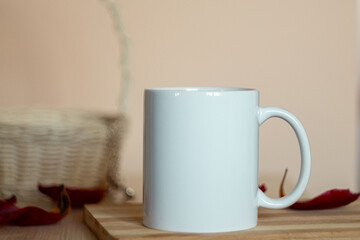White mug for mockup or background Editable cup template