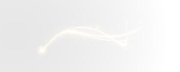 Vector png background with gold glowing lines. Gold glowing lines of speed. Light glow effect. Light trail wave, fire trail line and glow curve swirl.   © Александр Боярин