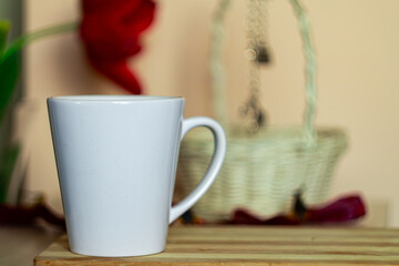 White mug for mockup or background Editable cup template