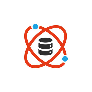 Big data, Data science icon logo flat vector design