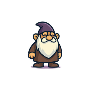 A cartoon gnome icon logo flat vector design
