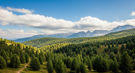 view of green mountains during the day with bright sun