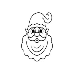 Fototapeta premium Santa claus face line drawing on transparent background