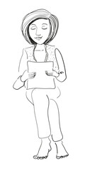woman-sketch-sitting-reading.eps