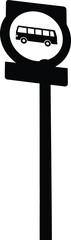 Bus stop sign isolated on white background represents public transportation, bus service, and urban mobility concept