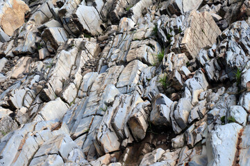 Wings of flysch sedimentary rock formations in the Carpathians (Ukraine)