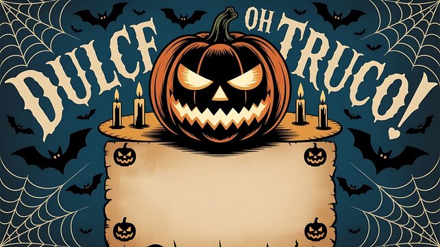 Halloween poster featuring the quote Beware the Shadows. halloween banner background template created with generative ai