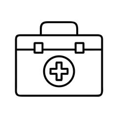 Fototapeta premium Vector art of first aid kit with a cross symbol
