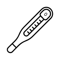 Vector art of line art illustration of a medical thermometer isolated on a, representing health and illness