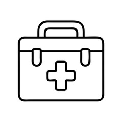 Vector art of first aid kit icon with a cross symbol
