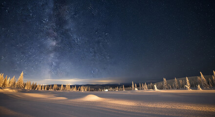 beautiful star view in winter