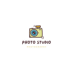 Quirky camera logo design for a professional photo studio, featuring a fun hand drawn style that will appeal to a modern audience