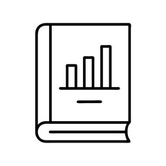 Vector art of book with bar graph representing financial data, statistical analysis, and business performance in a clear and concise manner for reports