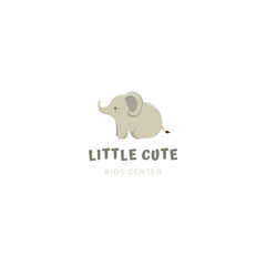 Obraz premium Adorable elephant logo design, perfect for kids center branding, captures innocence and playfulness, creating a warm, inviting atmosphere for young children