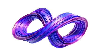 futuristic colorful shape 3d render isolated on white background png, ai generated