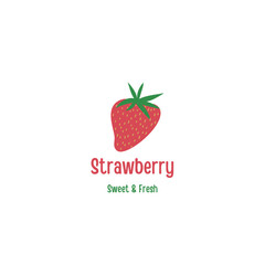 Delicious strawberry logo design for juice labels and organic food packaging featuring a sweet and fresh message, perfect for summer promotions