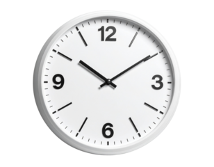  Contemporary White Wall Clock – Modern Lifestyle Concept PNG