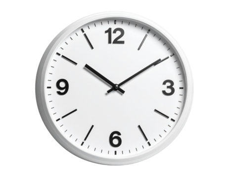  Contemporary White Wall Clock – Modern Lifestyle Concept PNG