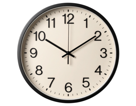  Classic Wall Clock with Neutral Design – Interior Decor PNG